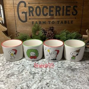 Rae Dunn Peanuts Snoopy 3x3.5” Ramekin Snack Serve Bowls - set 4